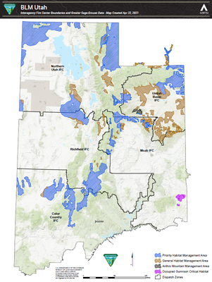 Utah Sage Grouse Habitat map graphic
