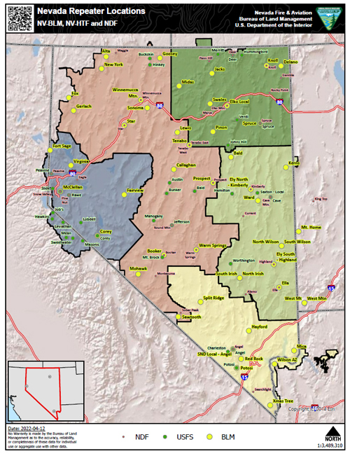 Nevada Repeater map graphic