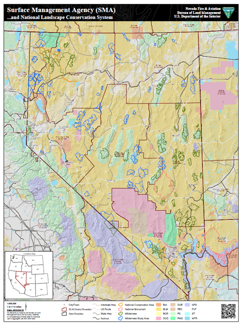 Nevada Surface Management Agency map graphic