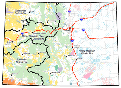 Colorado BLM District Fire Units map graphic