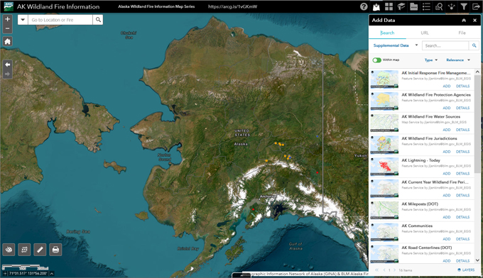 Alaska Wildland Fire Information Map Series graphic