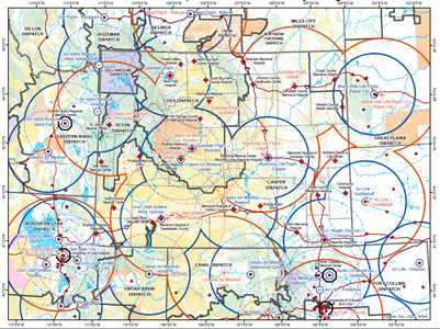 Wyoming EMS Response Resources map graphic